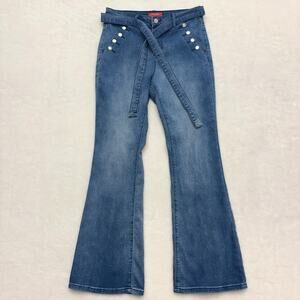 GUESS Womens Studded Embellished High-Waisted Flare Tie Belt Bell Bottom Jean 29